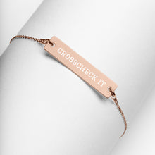 Load image into Gallery viewer, Crosscheck It: Engraved Bar Chain Bracelet