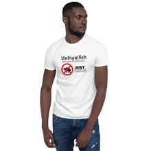 Load image into Gallery viewer, Undignified: Just Jesus - Short-Sleeve Unisex T-Shirt Black Letter
