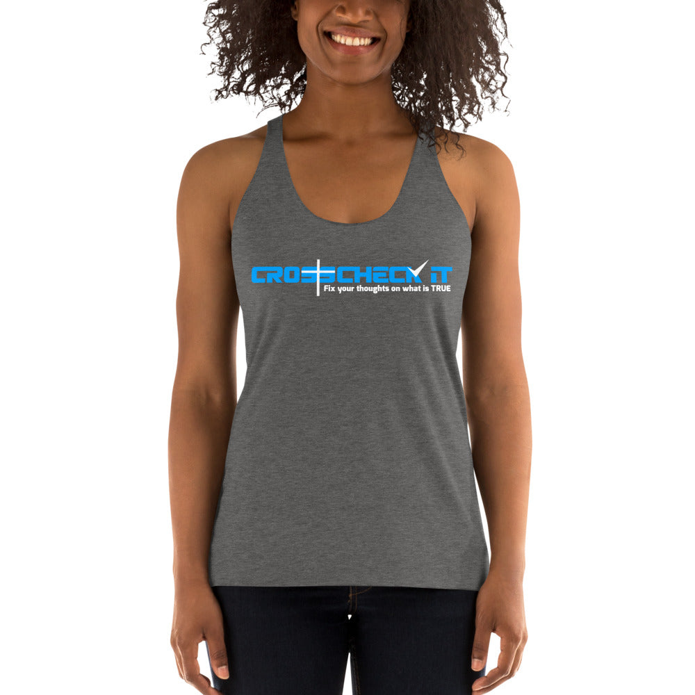 FerociTees Cincinnati Ohio 740 Zip Code Tank Top – Women's Triblend Racerback, Charcoal Grey - View #10